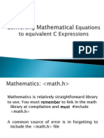 Converting Mathematical Equations for C