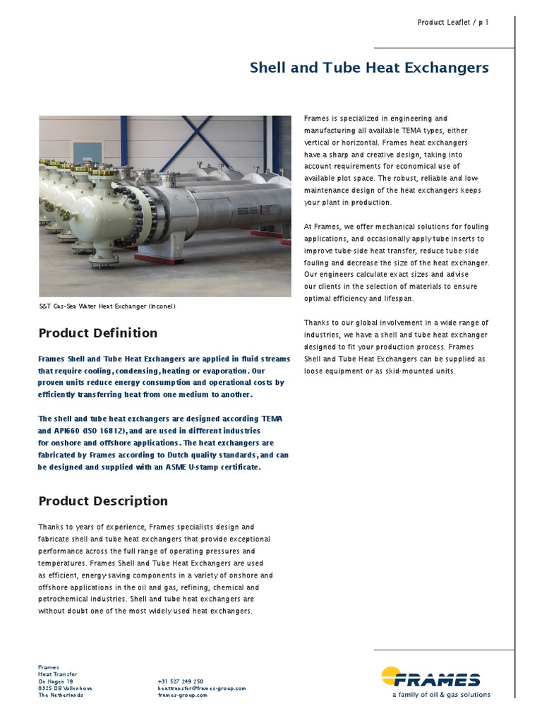 Shell and Tube Heat Exchangers Overview | PDF | Heat Exchanger | Heat