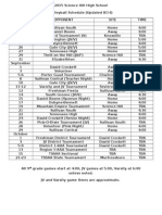 2015 Volleyball Schedule