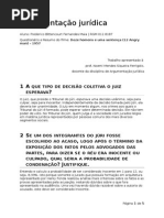 Argumentação Jurídica - Trabalho - 12 Homens e Uma Sentença
