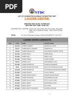 List of Eligible Candidates For NTDC Test