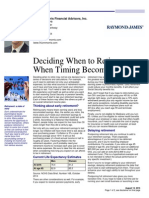 Deciding When To Retire: When Timing Becomes Critical