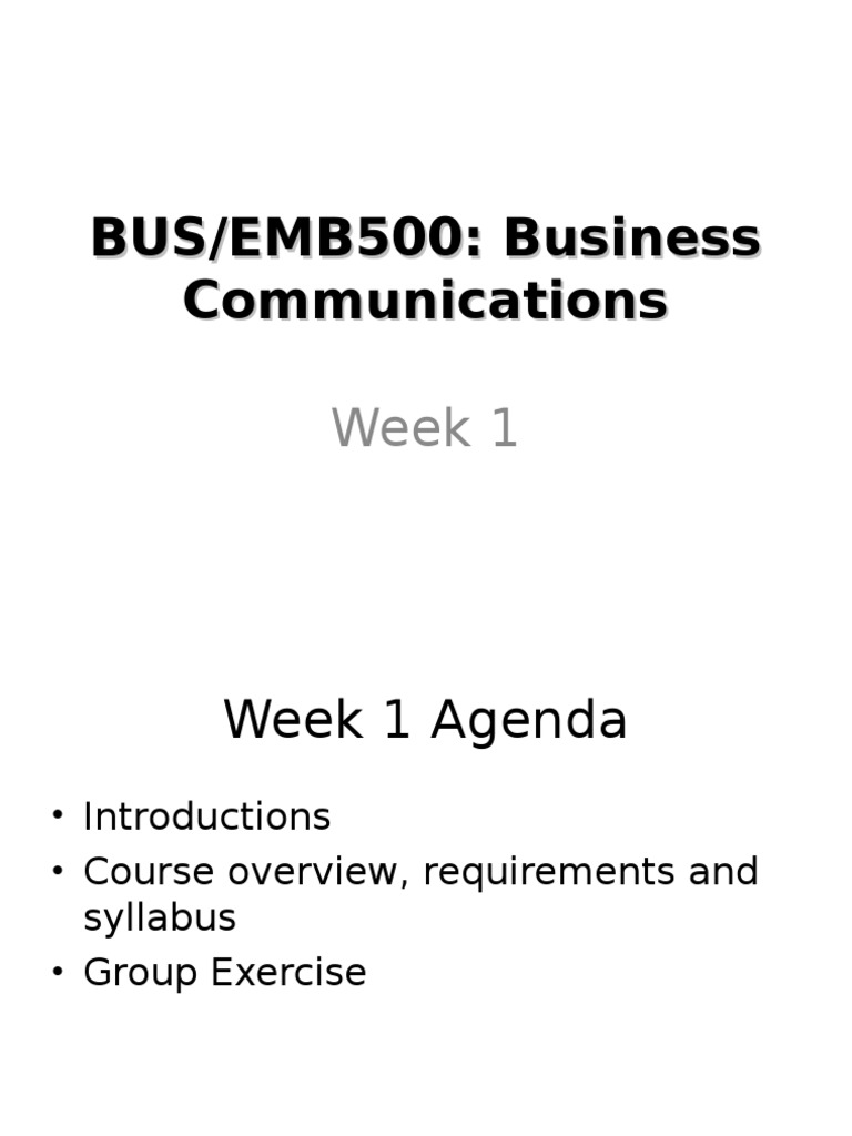 BUS/EMB500: Business Communications | PDF | Career & Growth