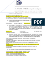 Avaliao 1 Ano a Matutino II Unidade