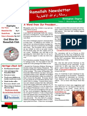Ramallah News Mar Apr 2015 Issue 7 Chickpea Bean
