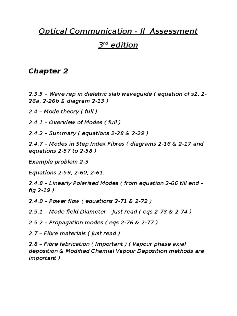 Optical Communication - II Assess | PDF