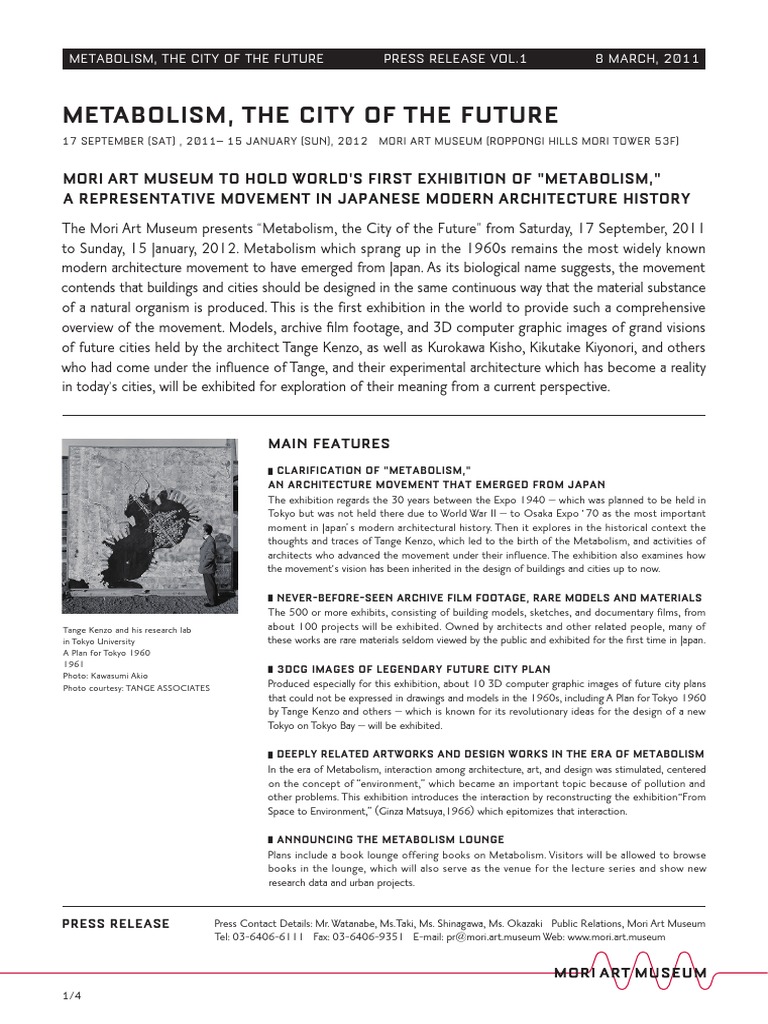 Metabolism, The City of The Future | PDF | Art Media | Design