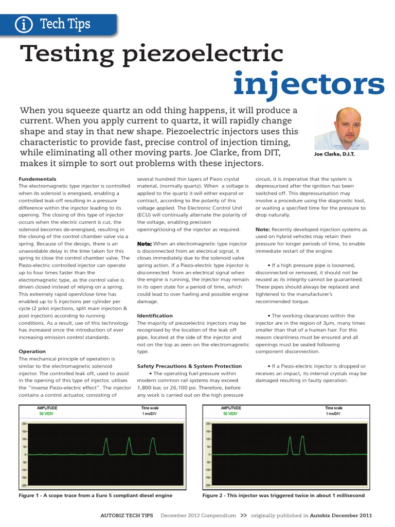 Testing Piezoelectric Injectors 1 | PDF | Fuel Injection | Piezoelectricity