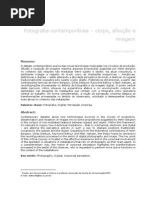 Fotografia Contemporânea, Corpo Afecção e Imagem