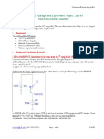 EEL 3304C - Design and Experiment Project Lab # 4 Common-Emitter Amplifier