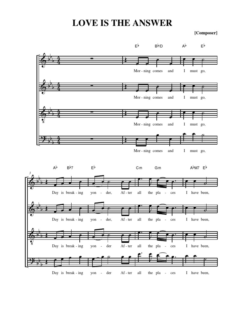 Love Is The Answer With Chords Pdf