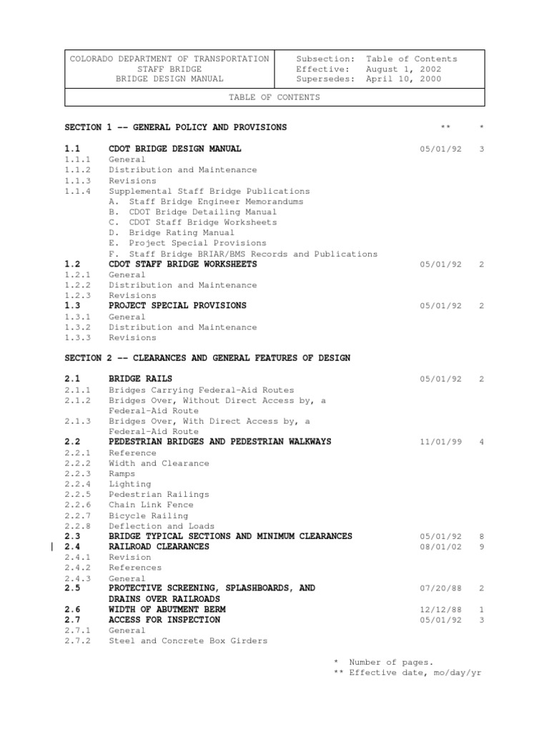 CDOT Bridge Design Manual PDF Stairs Precast Concrete