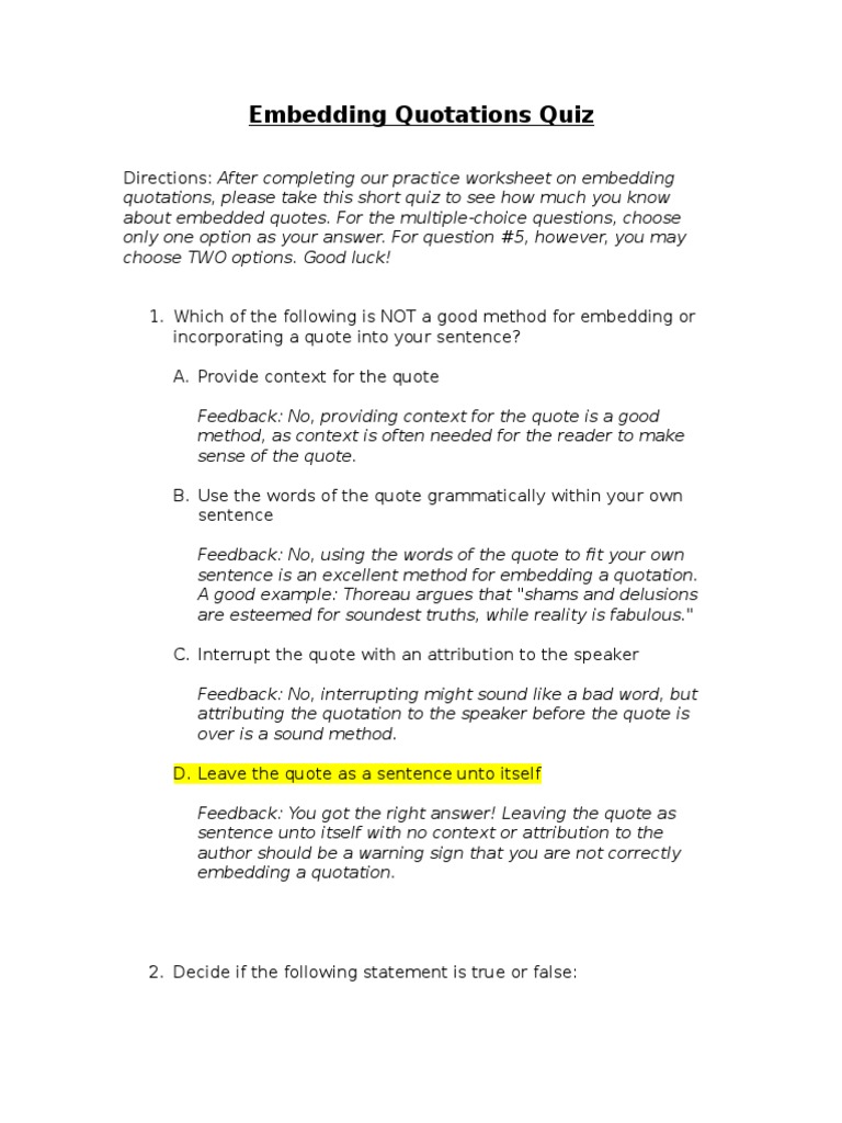 worksheet Quotations Worksheet embedding quotations quiz the great gatsby psychology cognitive science