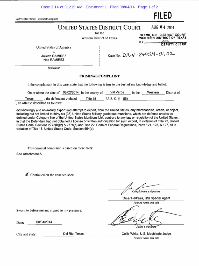 Illegal Export of Military Explosives | PDF | U.S. Customs And Border ...