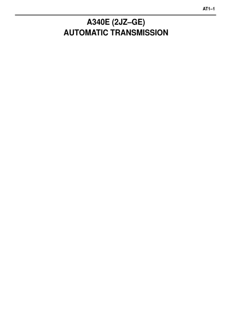 Manual A340 PDF Automatic Transmission Transmission (Mechanics)