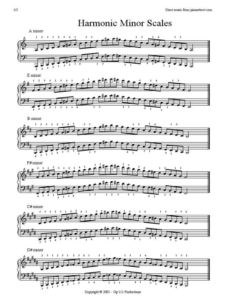 Harmonic Minor Scales