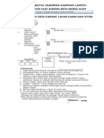 Formulir Bio Data Singkat Calon Suami Dan Isteri