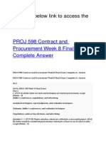 PROJ 598 Contract and Procurement Week 8 Final Exam