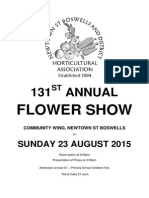 Flower Show Schedule 2015