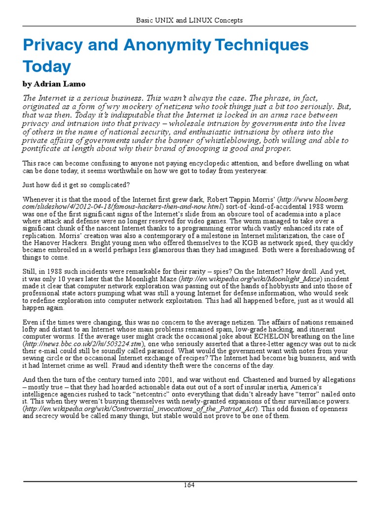 Privacy and Anonymity Techniques Today | PDF | Tor (Anonymity Network ...