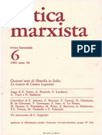 Quarant'anni di filosofia in Italia. La ricerca di Cesare Luporini - «Critica Marxista» 6/1986