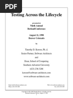 Testing Across the Lifecycle