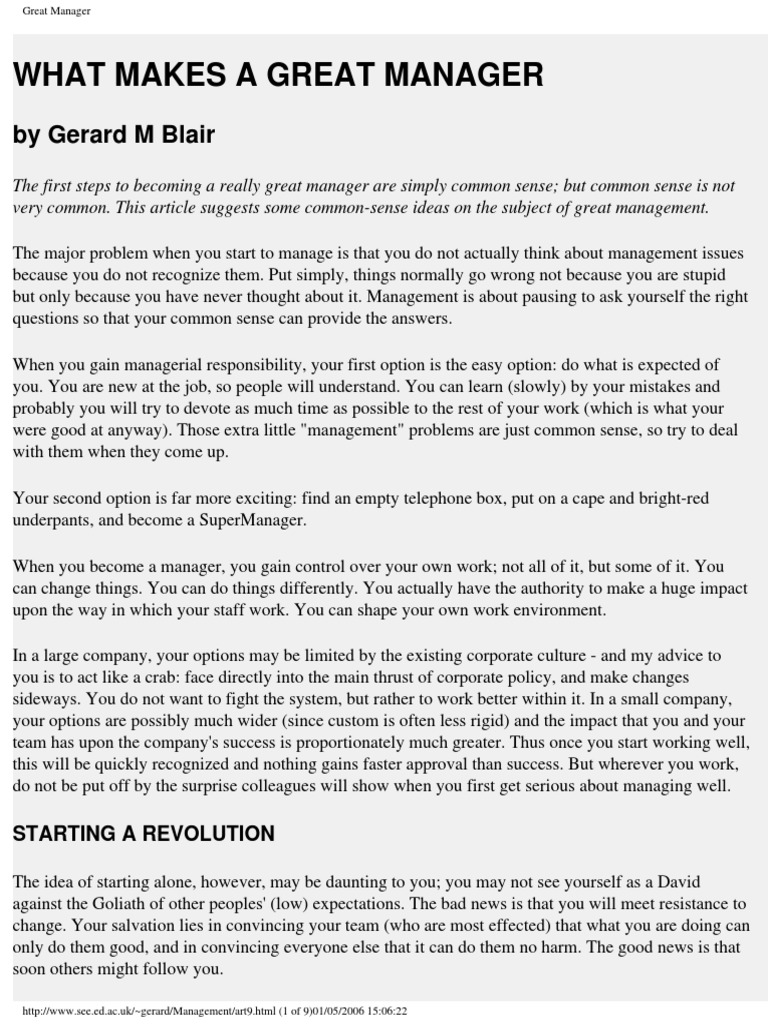 10 - Great Manager | PDF | Career & Growth