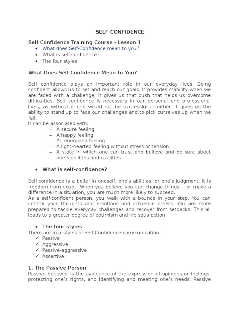 self esteem essay