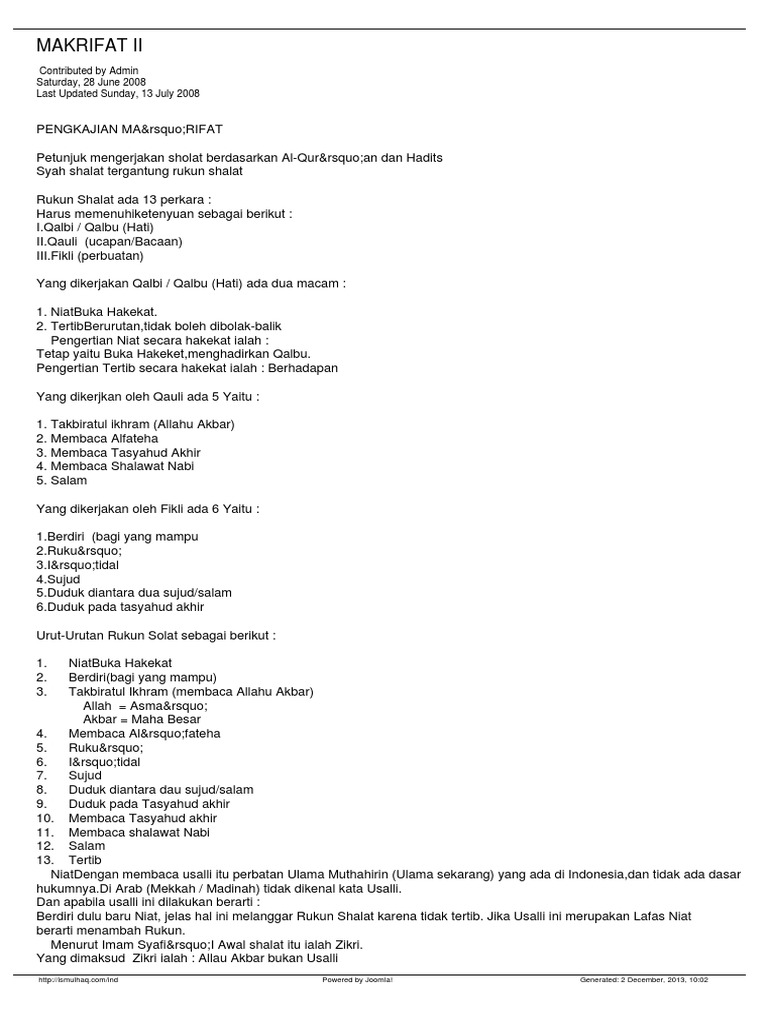 Kitab Makrifat Bag 1