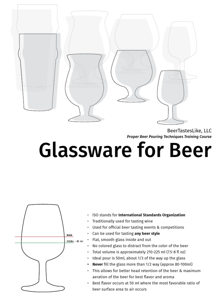 Beer Pouring Techniques & Glassware Guide | PDF | Beer | Brewing