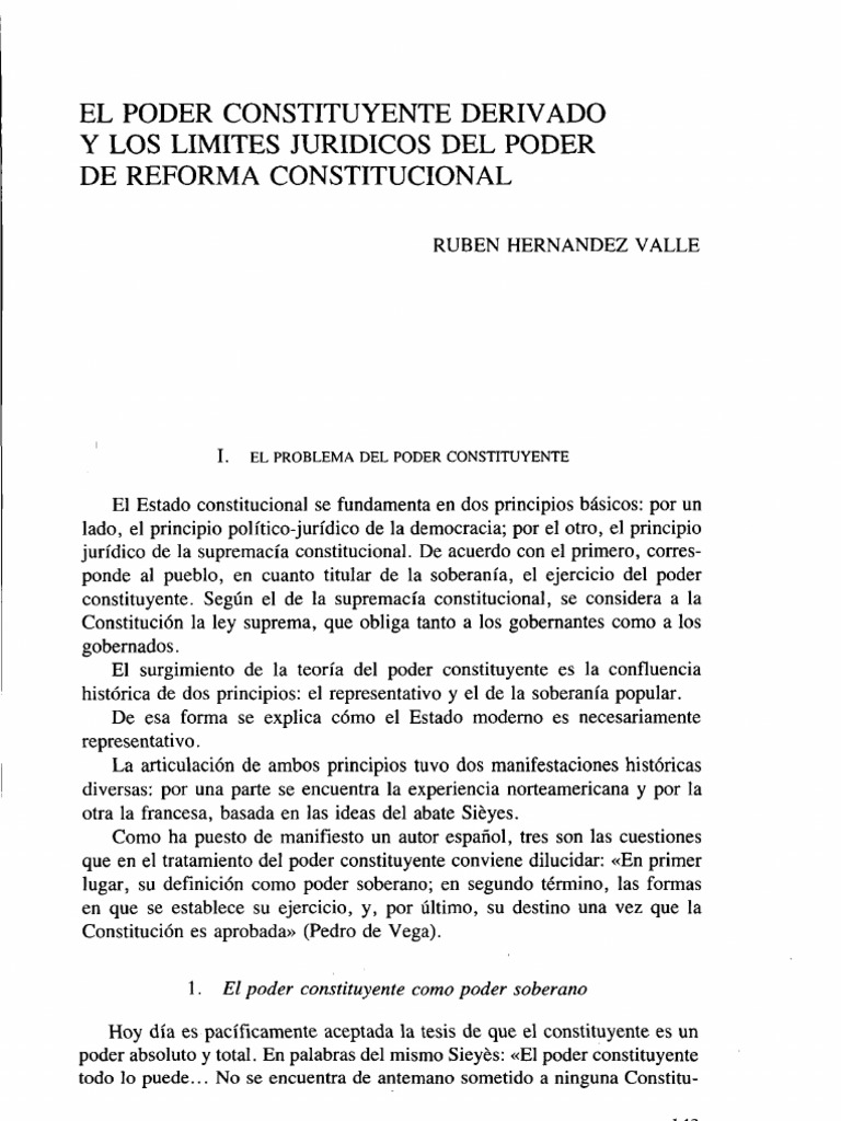 Límites del Poder Constituyente Derivado | PDF | Constitución | Democracia