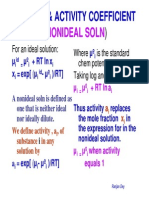 Nonideal Soln: Activity & Activity Coefficient