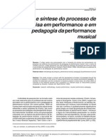 Mapa e Sintese Do Processo de Pesquisa Patrícia Furst Santiago em Performance e em Pedagogia Da Pergormance Musical