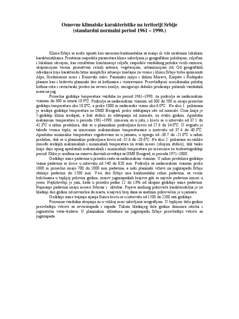 Klima Srbije | PDF