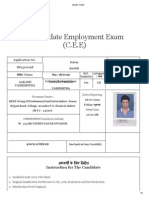 Consolidate Employment Exam (C.E.E) : Application No. RS13110128 नाम/ Name Aakash Vashishtha