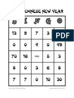 Chinese New Year Basic Facts Math Bingo Printable Game