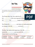Chinese New Year Worksheet With Answer Key Cloze
