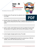 Chinese New Year Worksheet With Answer Key Scrambled Sentences