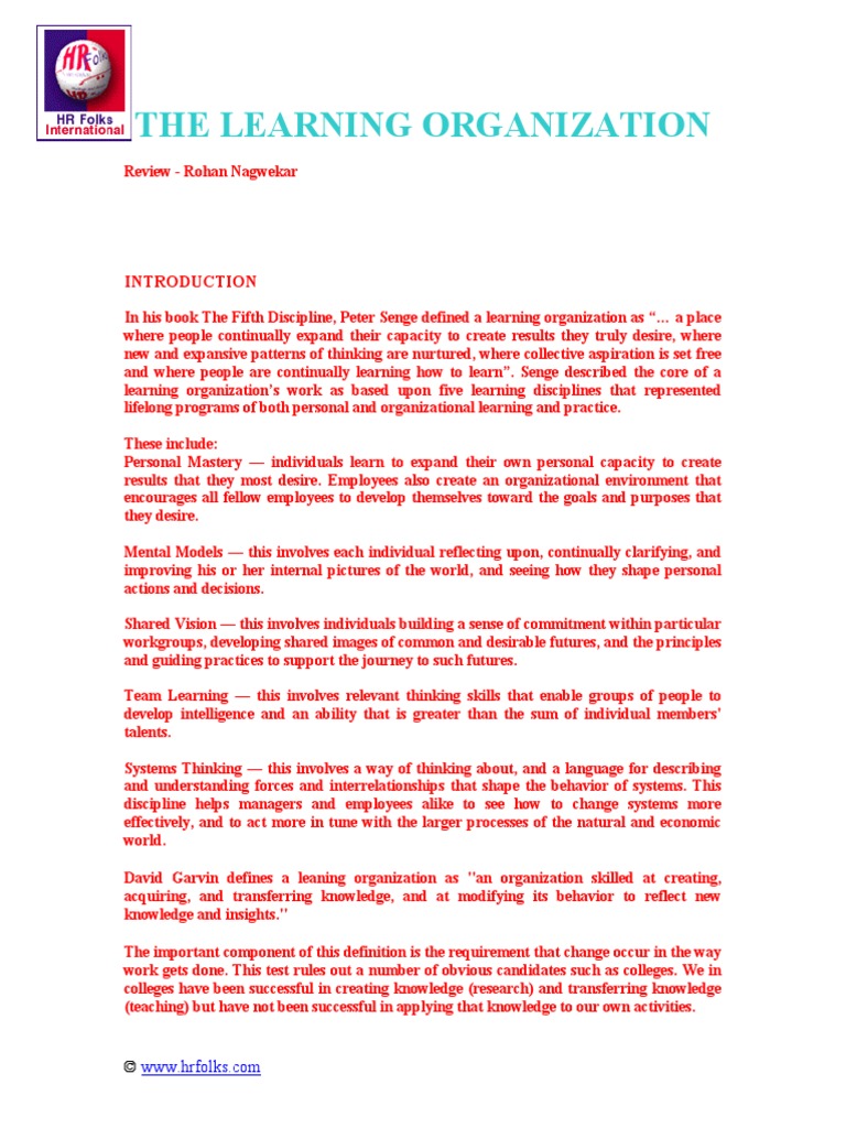 LWhat - Learning Organizations | PDF | Strategic Management ...