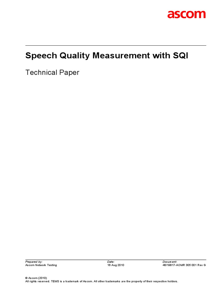 S Quality Measurement With SQI | PDF | Gsm | Electronics