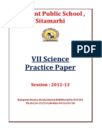 VII Science C.B.S.E. Practice Paper
