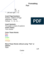 Formatting A Word Document