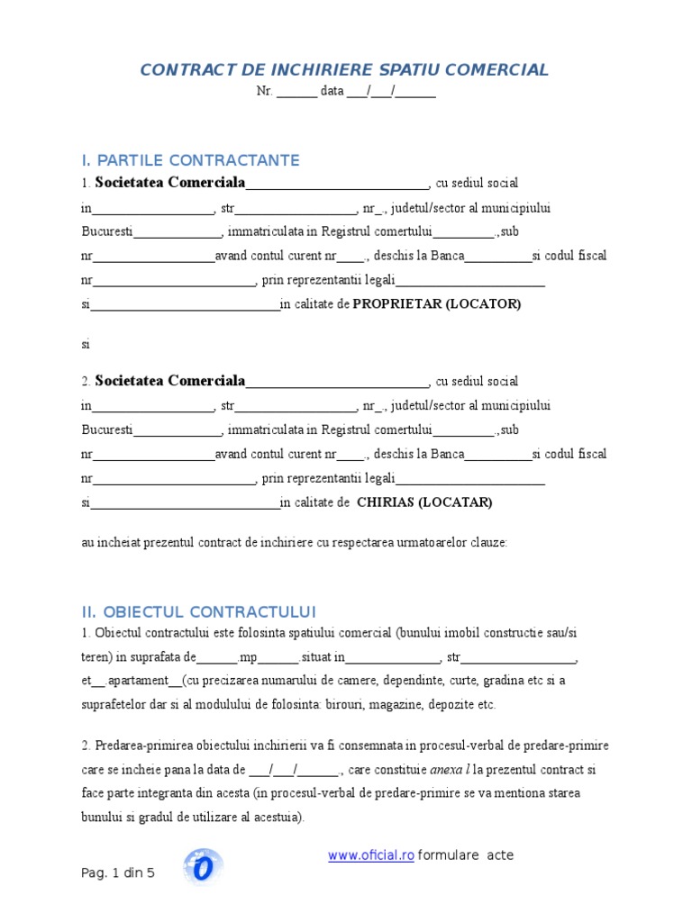 Model Contract De Inchiriere Spatiu – GGZDBG