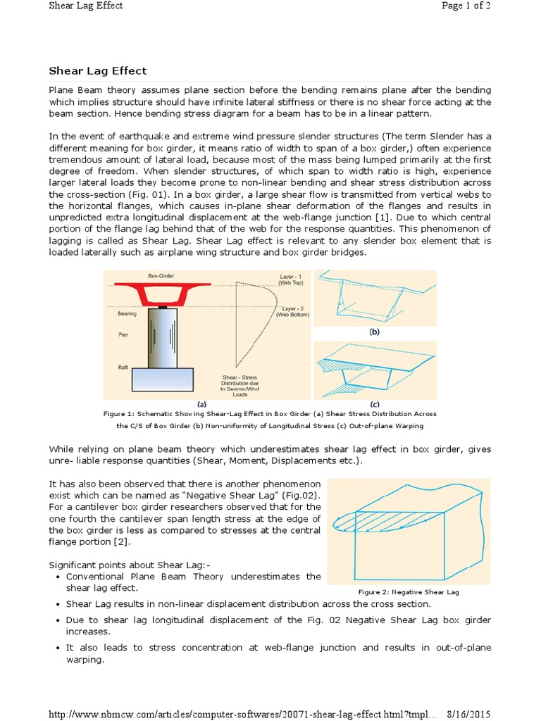 Shear Lag Effect PDF Bending Solid Mechanics