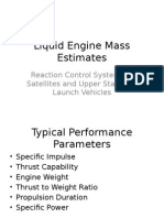 Liquid engine mass estimates for satellites and upper stages