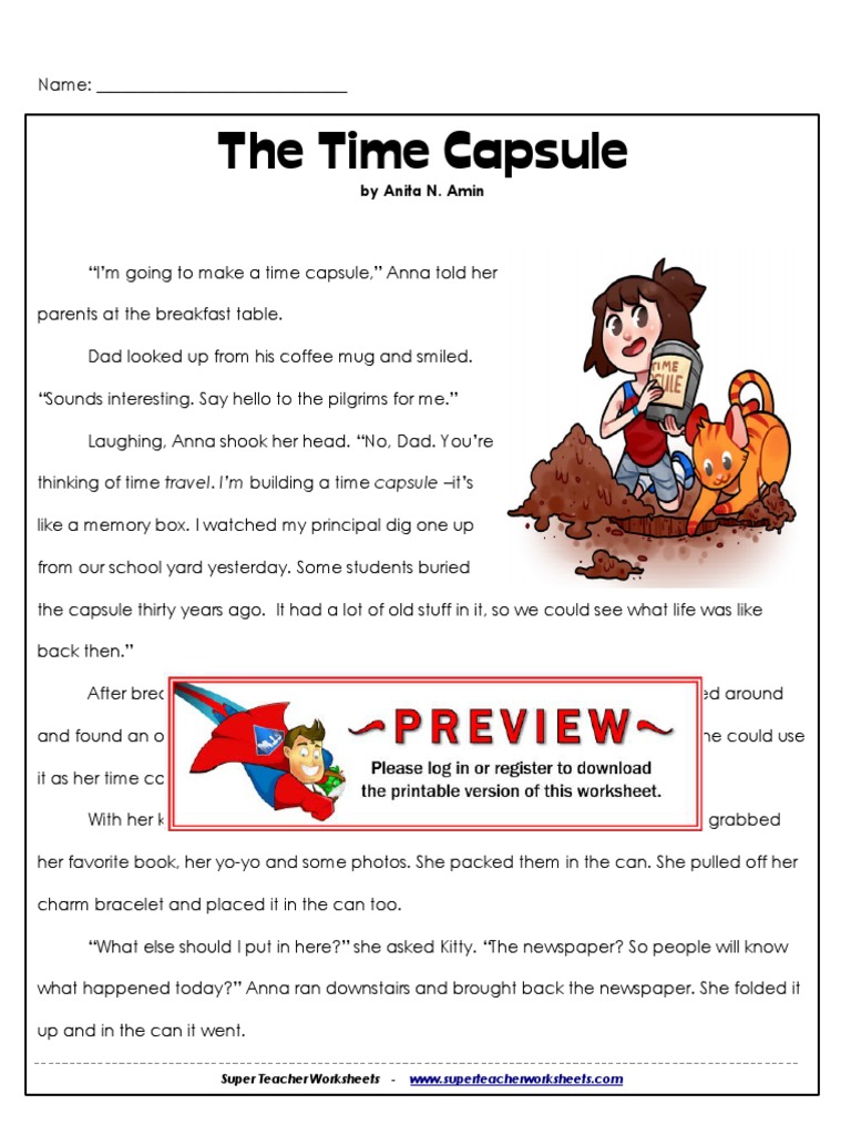 worksheet Time Capsule Worksheet 3rd time capsule leisure