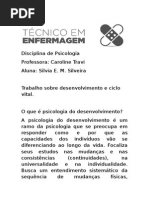 Trabalho Sobre Desenvolvimento e Ciclo Vital