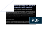 Ficha de Evaluación para Artritis Terapia Ocupacional