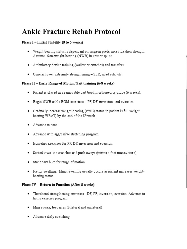Ankle Fracture Rehab Protocol Ankle Physical Therapy