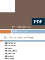 Prepositions of Time